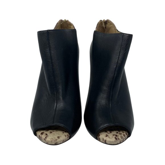 GREAT CONDITION! - Ann Taylor Peep Toe Soft Leather Snakeskin Ankle Bootie Heels - Picture 7 of 8